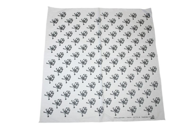 Square White Skull and Crossbones Bandana - yellowjadda8