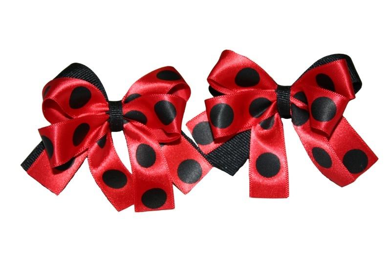 Spotty Ribbon Hair Bobbles (Various Colours) - yellowjadda8