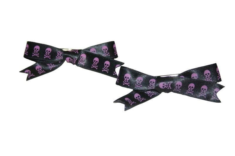 Skull and Crossbones Hair Clips (Various Colours) - yellowjadda8