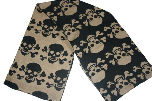 Black Woollen Skull Scarf - yellowjadda8