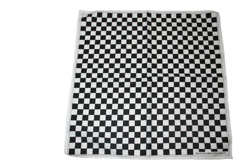 Square Black and White Checked Bandana - yellowjadda8