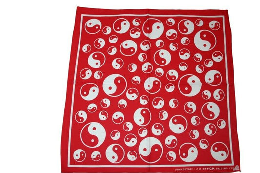 Square Red Ying and Yang Bandana - yellowjadda8