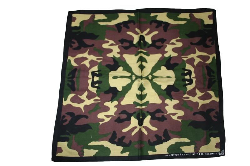 Square Green Camo Bandana - yellowjadda8