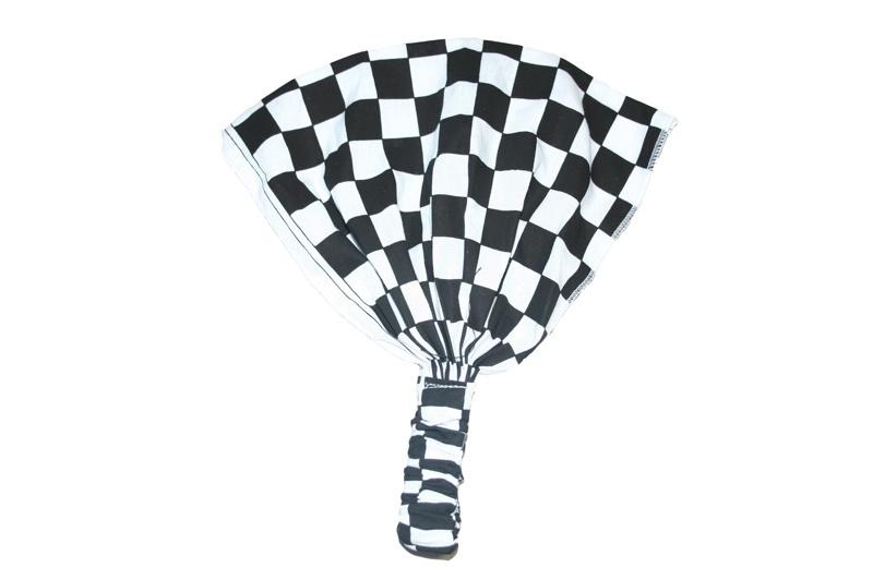Black and White Checked Elastic Bandana - yellowjadda8
