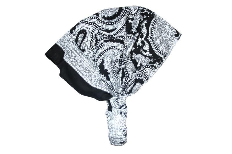 White Patterned Elastic Bandana - yellowjadda8
