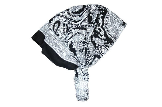 White Patterned Elastic Bandana - yellowjadda8