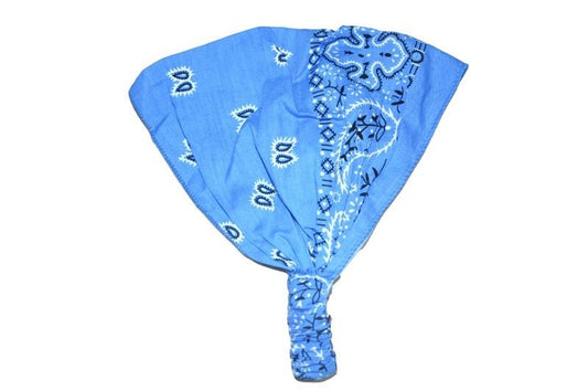 Blue Patterned Elastic Bandana - yellowjadda8