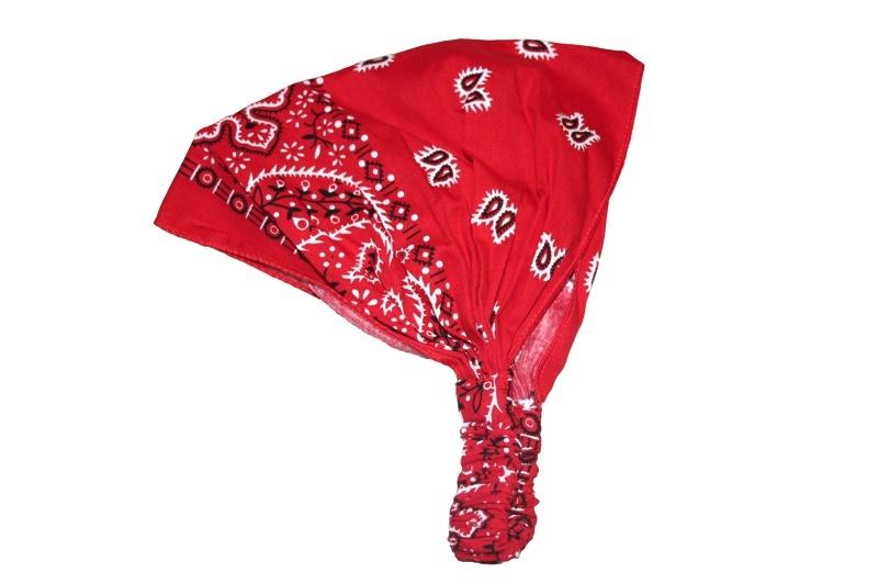 Red Patterned Elastic Bandana - yellowjadda8