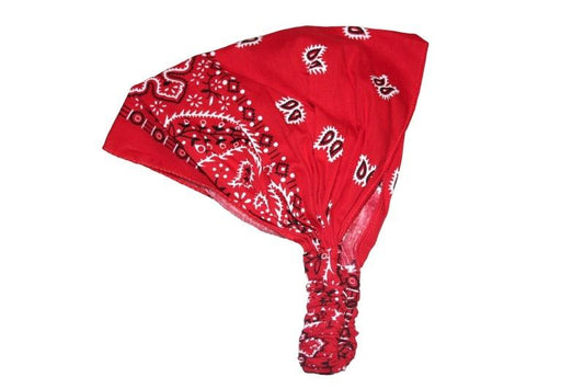 Red Patterned Elastic Bandana - yellowjadda8