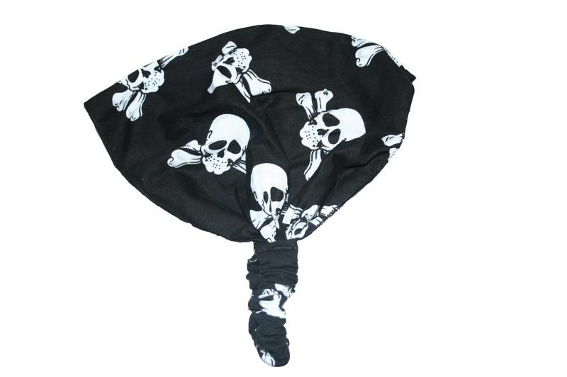 Black Skull and Crossbones Elastic Bandana - yellowjadda8