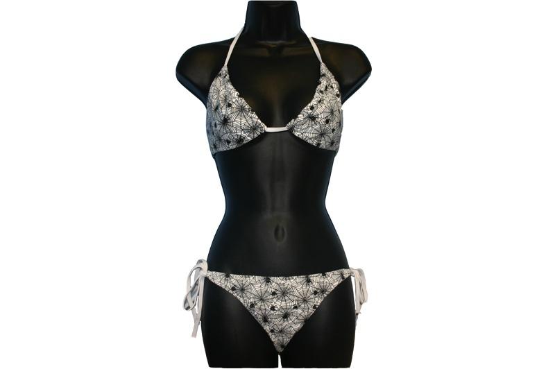 White Spiderweb Print Bikini - yellowjadda8