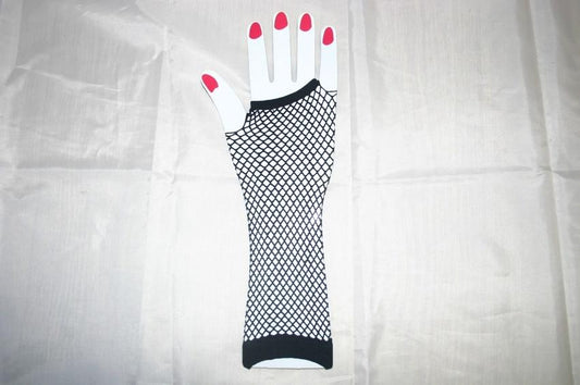 Black Fishnet Elbow Length Gloves - yellowjadda8