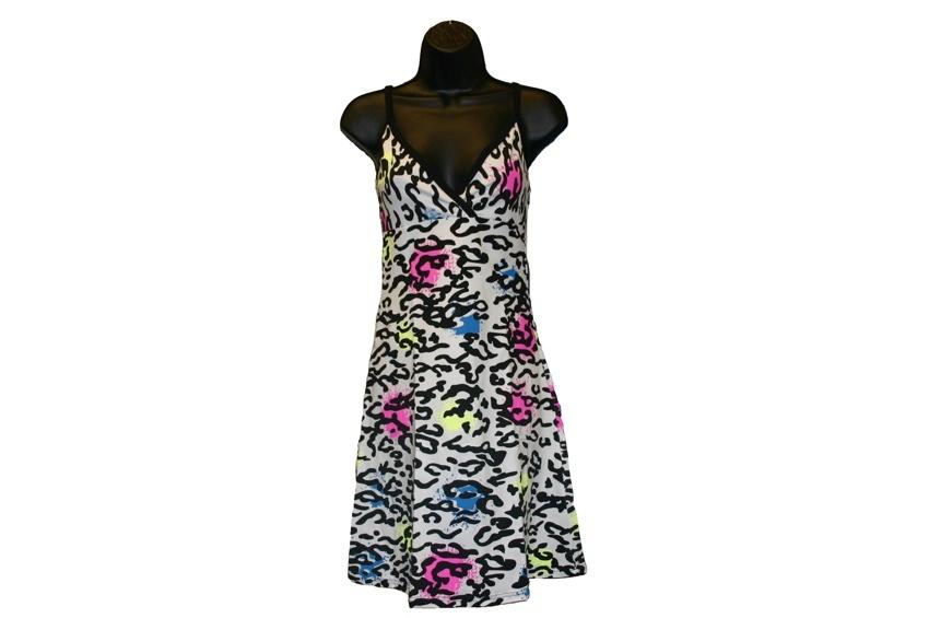 White Animal Print Strappy Dress - yellowjadda8