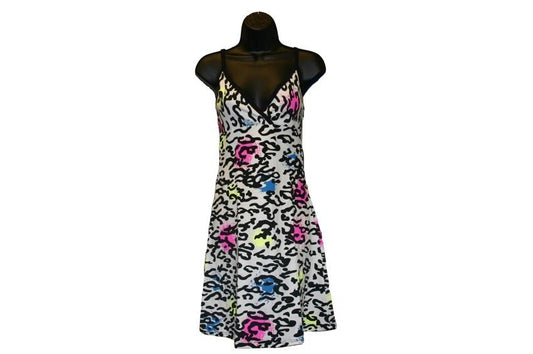 White Animal Print Strappy Dress - yellowjadda8