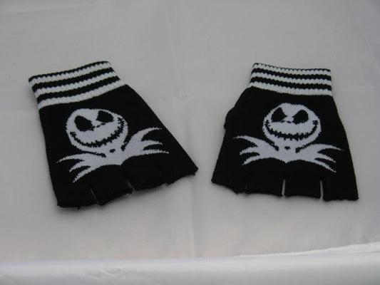 Black and White Jack Fingerless Gloves - yellowjadda8