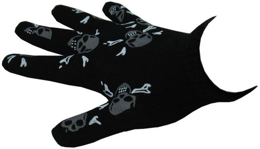 Black Gloves Adorned with Skulls - yellowjadda8