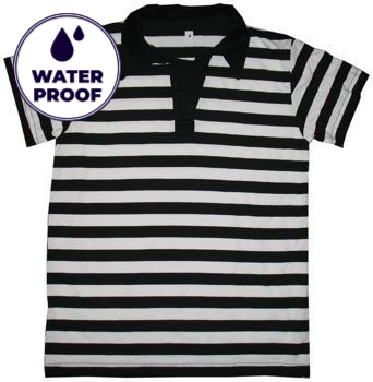 Black and White Striped Polo Shirt - yellowjadda8