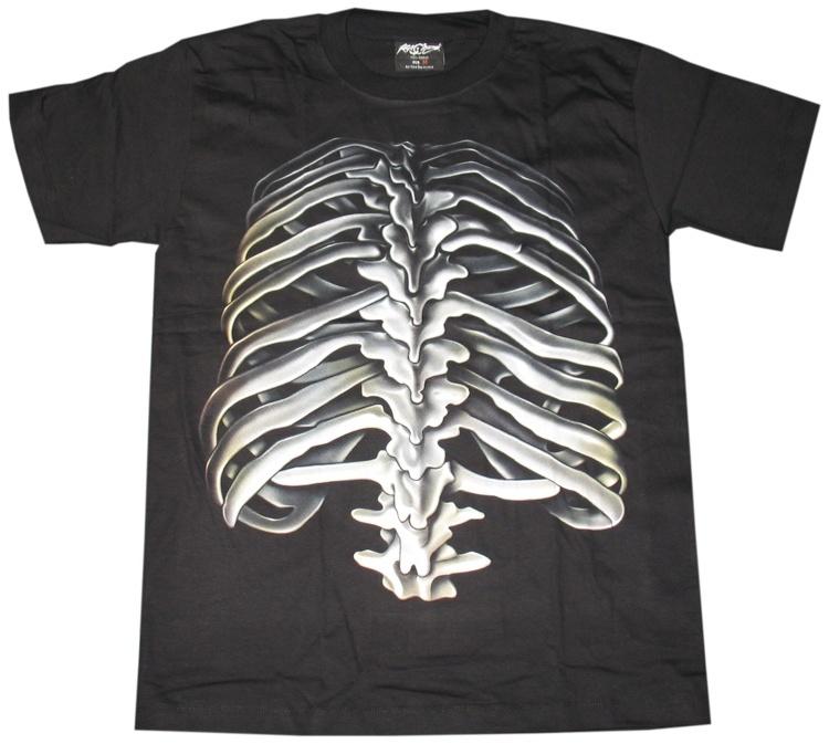 Rock Chan Glow-In-The-Dark Human Ribcage T-shirt - yellowjadda8